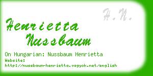 henrietta nussbaum business card